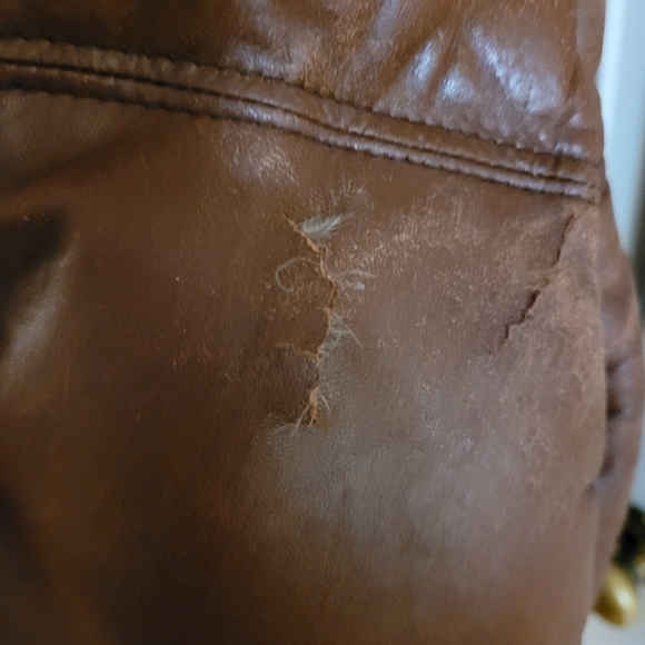 Men Phillipe Monte puffy leather jacket xl (refurbish required) - Picture 4 of 10